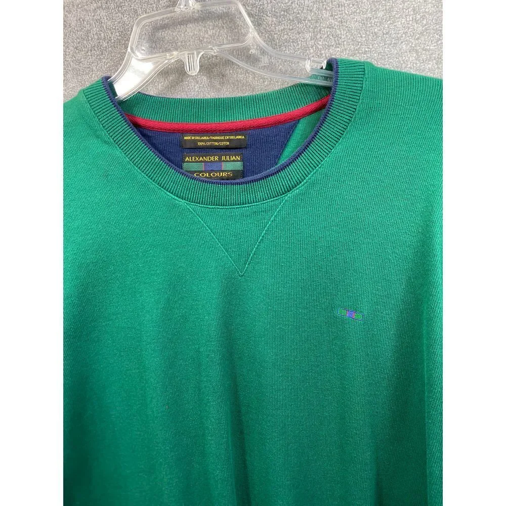 Alexander Julian‎ Colours Green Crewneck Sweatshirt Classic Casual Pullover L